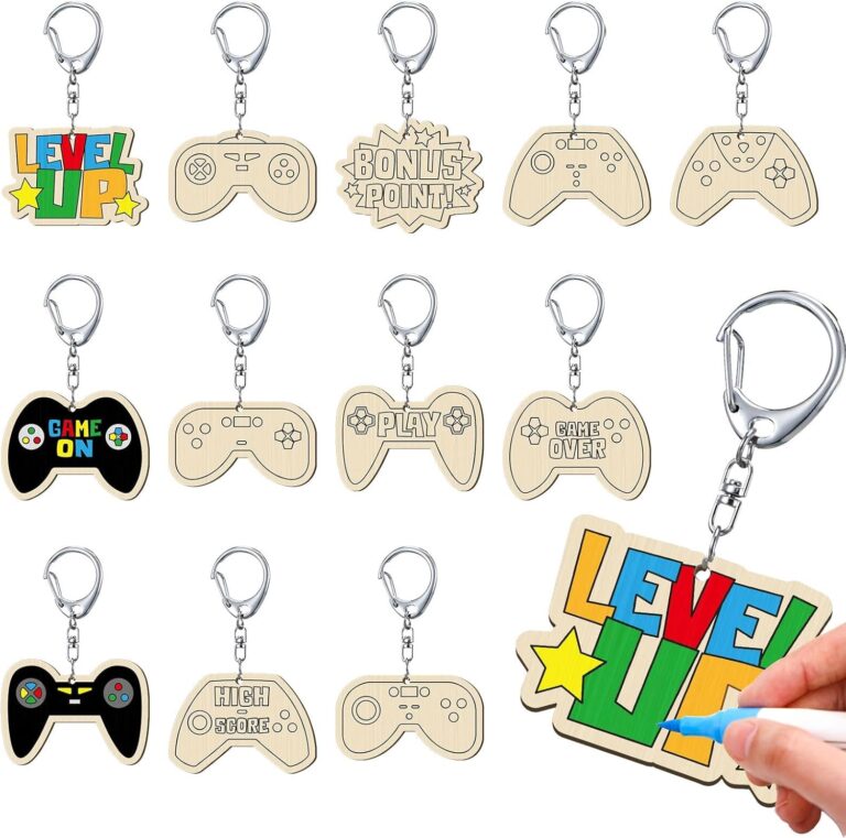 Craft Color Your Own Keychains DIY Craft Wooden Blank Keychains for Sunday School Home Active Party Favors