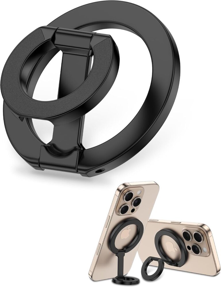 MagSafe Phone Grip Holder Dual-Sided Magnetic Finger Ring Adjustable Kickstand Loop for iPhone 17/16 Pro Max/15 Plus/14 Pro/13 Mini/12, Samsung, Magnet Phone Stand Grip Compatible with Mag Car Mounts