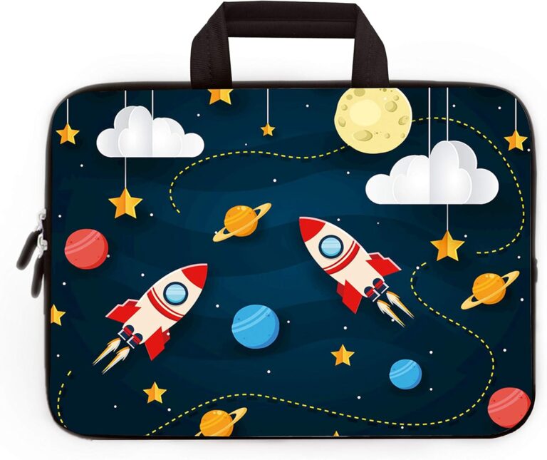 Universal 7~9 inch Kids Tablet Portable Neoprene Zipper Carrying Sleeve Case Bag Fits 7″ 8″ 8.5″ 8.9″ 9″ iPad Mini 5 4 3 2 1, Galaxy Tab A 8.0 (Rocket)