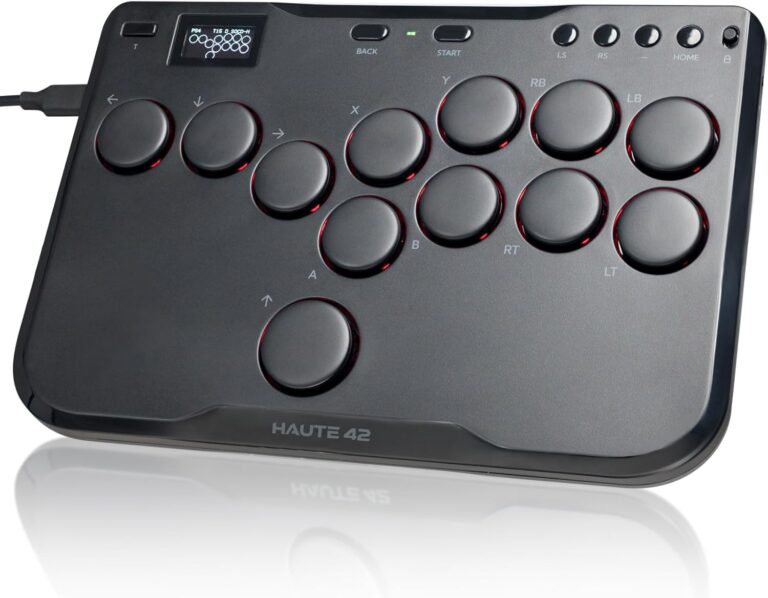Arcade Stick, P12 All Buttons Arcade Controller with Turbo and Customized RGB, Arcade Fight Stick Gaming Keyboard for Switch/PC/PS4/PS3, Support Hot Swap and SOCD (P12EU)