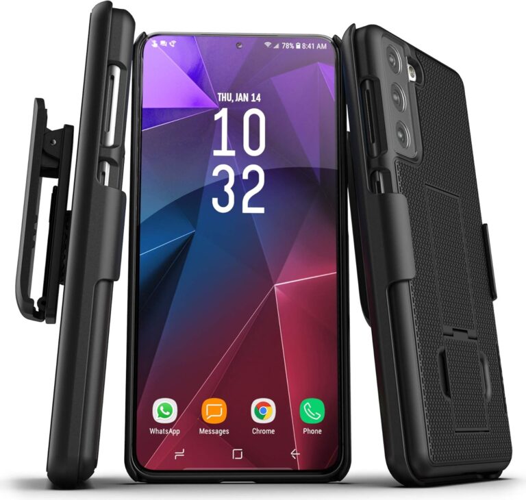 Encased DuraClip Designed for Samsung Galaxy S21 Plus Belt Clip Case (2021) Slim Phone Cover with Holster – Black
