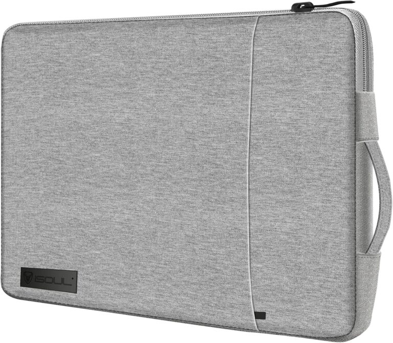 iSOUL Laptop Sleeve Compatible for 13.3-Inch Notebook Tablet iPad Tab, Compatible with 13″ MacBook Pro and MacBook Air, Shock Resistant Bag Case with Accessory Pocket, Grey