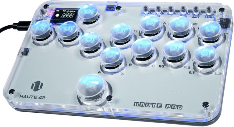 Sehawei Arcade Stick 13Keys All-Button Gamerfinger with Custom RGB & Turbo Functions,Arcade Controller Street Fight for PC/Ps3/Ps4/Switch/Steam Game Keyboard-Supports Hot Swap & SOCD