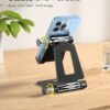 Nulaxy 2 Packs Folding Phone Stand for Desk, Fully Adjustable Mobile Phone Holder Desktop Compatible with iPhone 17 16 15 14 13 12 11 Xs Xr X 8, HUAWEI, Samsung, All Smartphones, Black & Black