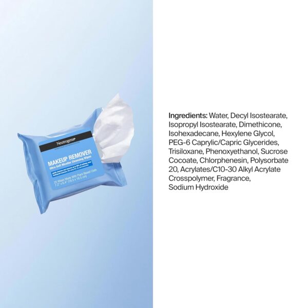1781806860_718ZnDXxj5L._SL1500_.jpg Neutrogena Makeup Remover Towelettes for Face with Micellar Water Daily Alcohol-Free Gently Removes Oil Dirt and Waterproof Makeup in a Simple Fully Plant-Based Cloth, 25 ct