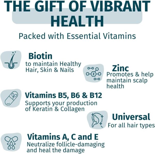 1782002072_619YiqEXsqL._AC_SL1080_.jpg WEEM Hair Skin and Nails Gummies - Supports Healthy Hair - Vegan biotin Vitamins for Women & Men Supports Faster Hair Growth, Stronger Nails, Healthy Skin, Extra Strength (2)