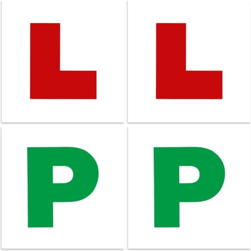 Ram® Extra Thick Car Magnetic L & P Plates PVC Pack Of 4 Legal Road Learner And Provisional Car Plates DVSA Compliant