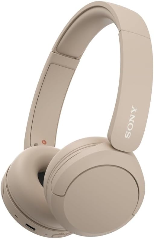 41fn3hNjnRL._AC_SL1000_.jpg Sony WH-CH520 Wireless Headphones Bluetooth On-Ear Headset with Microphone and up to 50 Hours Battery Life with Quick Charging, Cappuccino