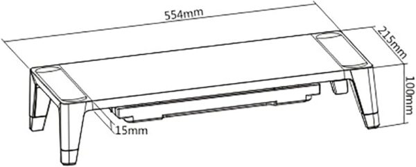 Properav Universal Computer Monitor Desk Riser Stand with Drawer Storage for PC TV Laptop - Wood Effect
