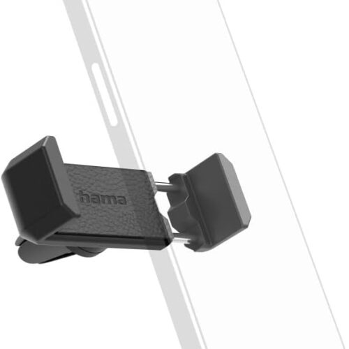 41qBqH6JnyL._AC_SL1100_.jpg Hama Compact Car Phone Holder for Smartphones Width 5.5 to 8.5 cm, Air Vent Clip Attachment 360 Degree Swivelling Black