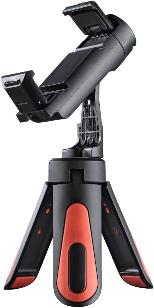 Hama Phone Tripod (Mini tripod with phone holder selfies, rotatable tiltable, landscape and portrait mode, travel tripod, fits smartphones with a width of 5.8 to 8.5 cm, 1/4-inch screw)