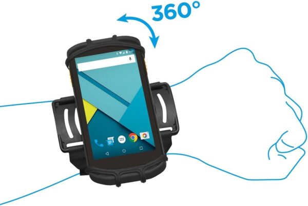 513n9LCW15L._AC_SL1200_.jpg MOBILIS Universal Wrist Armband 4-7" for Mobile Computers & Smartphone, Adjustable, 360° Rotation, Phone Holder Compatible with Zebra, Unitech, Datalogic, Crosscall, iPhone, Galaxy XCover, Pixel