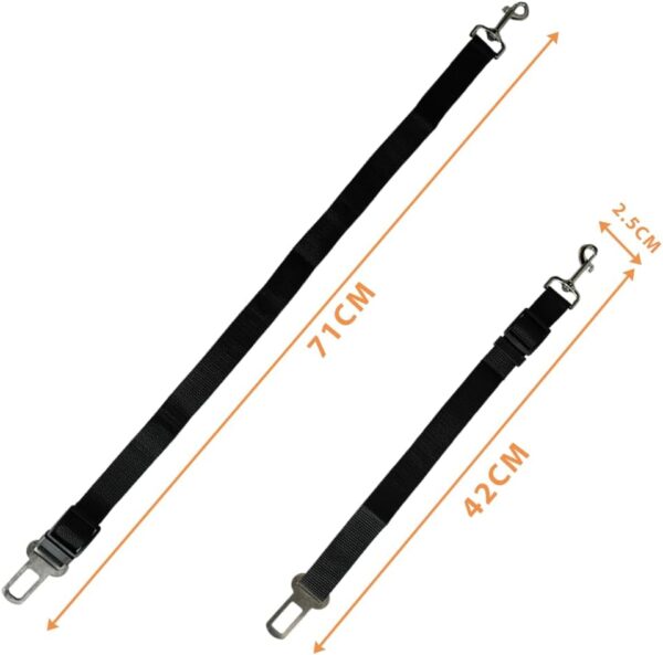Ram® 2 X Dog Car Seat Belts 70CM Adjustable Car Seatbelt Harness Strap For Dogs Cat Travel Strong Durable Clip On Pet Travel Seat Belt