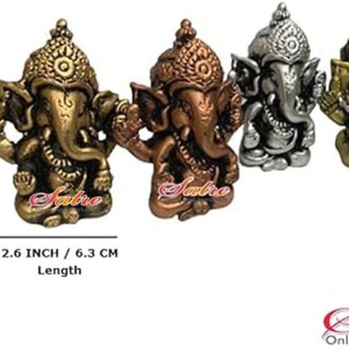 Satre Online And Marketing Lord Ganesha Statue Set of 4, Figurines of Ganesh Vinayak Idol Decorative Showpiece Home & Temple Decor House Warming Gift Decorative Showpiece