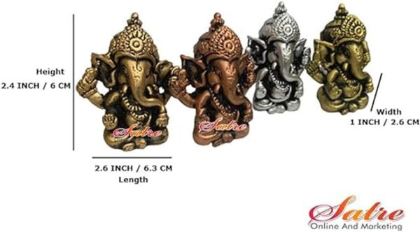 516N9Q2cn1L._AC_SL1200_.jpg Satre Online And Marketing Lord Ganesha Statue Set of 4, Figurines of Ganesh Vinayak Idol Decorative Showpiece Home & Temple Decor House Warming Gift Decorative Showpiece