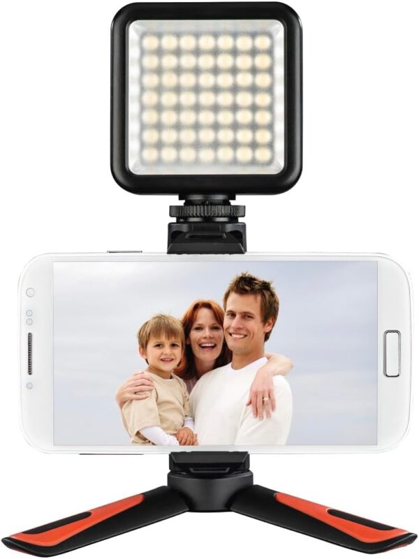 Hama Phone Tripod (Mini tripod with phone holder selfies, rotatable tiltable, landscape and portrait mode, travel tripod, fits smartphones with a width of 5.8 to 8.5 cm, 1/4-inch screw)