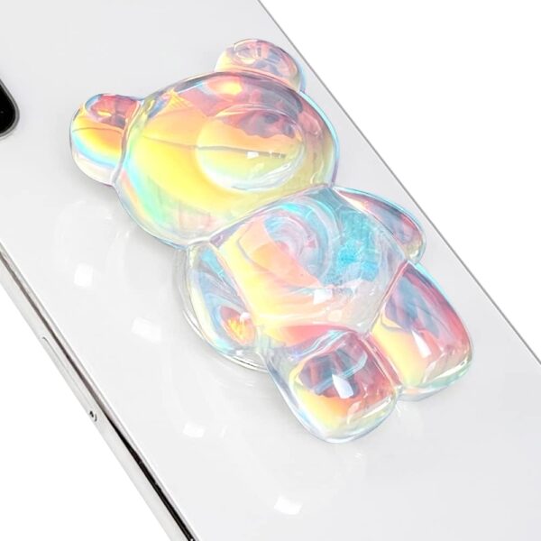 51902cAwcL._AC_SL1000_.jpg On The Grip 3D Gummy Bear Style Expandable Collapsible Mobile Phone Grip Stand Holder for Smartphone Tablet Cell Phone Accessory (Holographic)
