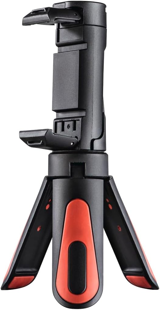Hama Phone Tripod (Mini tripod with phone holder selfies, rotatable tiltable, landscape and portrait mode, travel tripod, fits smartphones with a width of 5.8 to 8.5 cm, 1/4-inch screw)