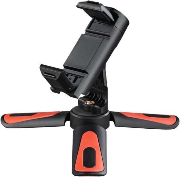Hama Phone Tripod (Mini tripod with phone holder selfies, rotatable tiltable, landscape and portrait mode, travel tripod, fits smartphones with a width of 5.8 to 8.5 cm, 1/4-inch screw)