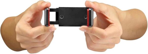 51Hix1OYVzL._AC_SL1200_.jpg Manfrotto MCLAMP, Universal Smartphone Clamp with Thread Connections, for iPhone with or without Case, Foldable, Compact Size, Vlogging, Black