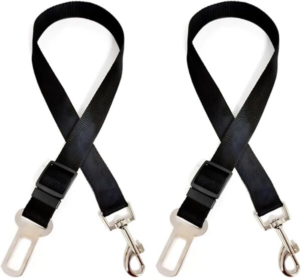 Ram® 2 X Dog Car Seat Belts 70CM Adjustable Car Seatbelt Harness Strap For Dogs Cat Travel Strong Durable Clip On Pet Travel Seat Belt