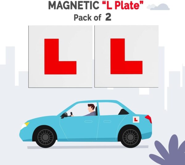 51KzMxYz2TL._AC_SL1400_.jpg Extra Strong 2 Pack L Plates Magnetic For Car, Extra Thick Learner Plates Magnetic, No Melting No Blow Off Easy To Move Without Scratching Painting Off