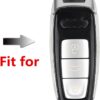 51Qy6uCG4L._AC_SL1001_.jpg Happyit Zinc Alloy Car Key Cover Cases for Audi A6L A7 A8 Q8 Etron C8 D5 3 Buttons Remote Control Accessories Holder Shell Skin