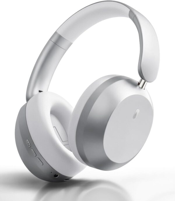 51WsIm8Z6L._AC_SL1500_.jpg Wentronic Y05 Bluetooth Over-Ear Headphones with Active Noise Cancelling, Hi-Res Audio, 48H Playtime, Built-in Mic, Wired/Wireless, Works with iOS, Android & PC, Silver