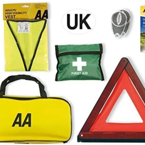 51fE03aT0RL._AC_SL1000_.jpg AA Euro Travel Kit AA6318 for Driving in Europe Zipped Storage Bag UK Identifier