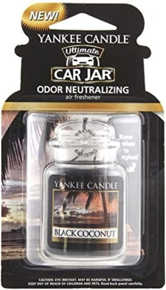 51ikHLgP6L._AC_SL1002_.jpg Yankee Candle Car Jar Ultimate Scented Air Freshener | Black Coconut | Lasts up to 4 Weeks