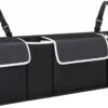 51oAYjI-qTL._AC_SL1500_.jpg ASelected Car Trunk Organizer 90 x 25 x 12 cm with Adjustable Straps for SUV Foldable with Multiple Compartments Waterproof PVC Trunk Storage Space Saving, Black