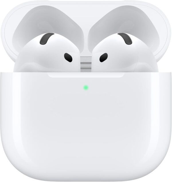 51ppBwqC4xL._AC_SL1500_.jpg Apple AirPods 4 Wireless Earbuds, Bluetooth Headphones, Personalized Spatial Audio, Sweat and Water Resistant, USB-C Charging Case, H2 Chip, Up to 30 Hours of Battery Life, Effortless Setup for iPhone