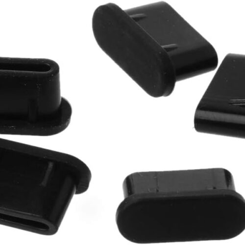 51qpPlPGlL._AC_SL1024_.jpg Dust Plugs,5PCS Type-C Dust Plug USB Charging Port Protector Silicone Cover for Samsung Huawei Smart Phone Accessories Black