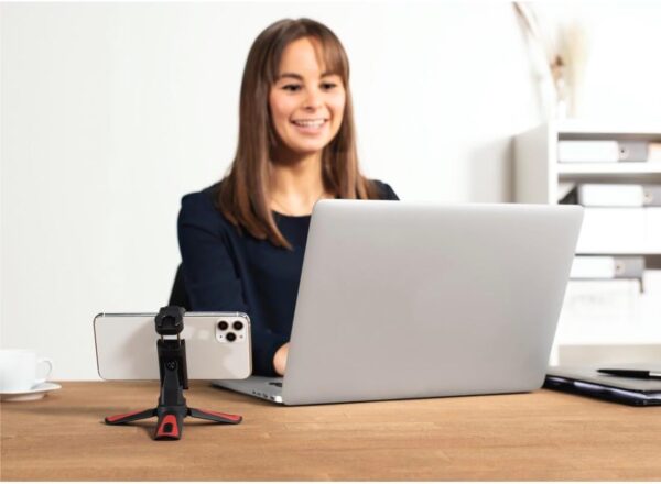 Hama Phone Tripod (Mini tripod with phone holder selfies, rotatable tiltable, landscape and portrait mode, travel tripod, fits smartphones with a width of 5.8 to 8.5 cm, 1/4-inch screw)