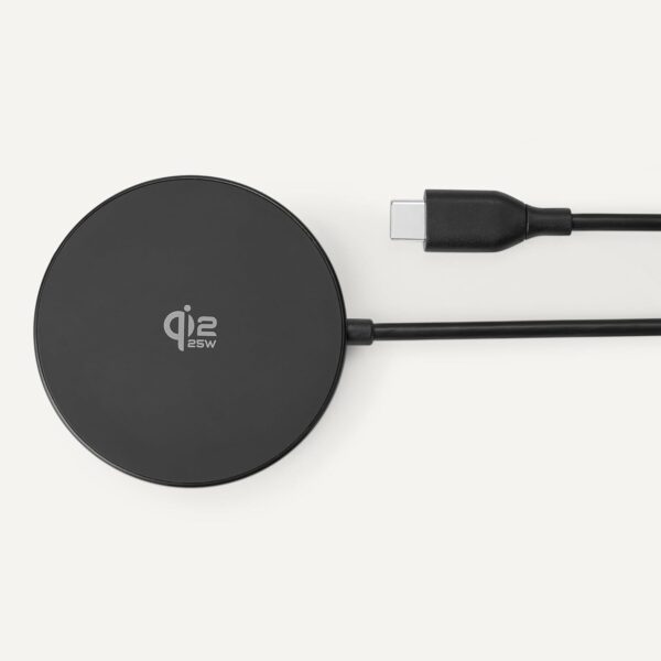 51sOSJSQYzL._AC_SL1500_.jpg Amazon Basics 25W Qi2.2 Certified Wireless Charging Pad, MagSafe Compatible for iPhone 17/16/15/14/13/12, Magnetic Compatible for Android, Google Smartphones, Black (Adapter Not Included)