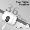 Btootos Wireless Earbuds Bluetooth 5.4 Headphones Bass Stereo Ear Buds with Noise Cancelling Mic LED Display in Ear Earphones IP7 Waterproof 36H Playtime for Laptop Pad Phones Sports Workout White