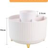 51tu5EiyZIL._AC_SL1500_.jpg Desk Organisers Pen Holder 360° Rotating Makeup Organiser Stationary Desk Organisers with 5 Compartments Pen Pot for Home Office School Classroom, White