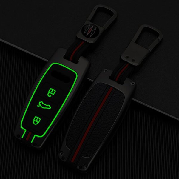 51uI2rRBQML._AC_SL1001_.jpg Happyit Zinc Alloy Car Key Cover Cases for Audi A6L A7 A8 Q8 Etron C8 D5 3 Buttons Remote Control Accessories Holder Shell Skin