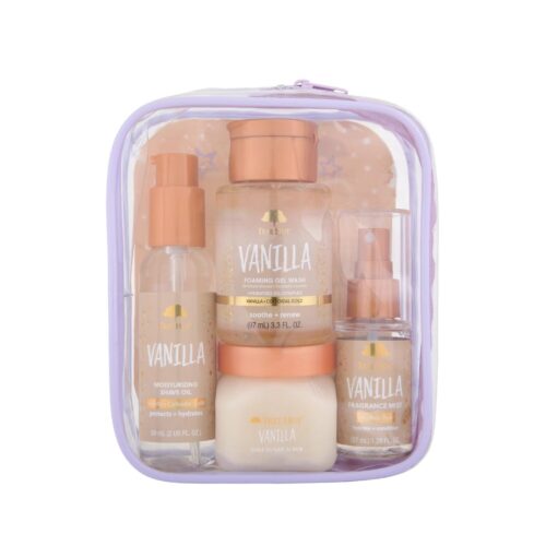 51ykka13xkL._SL1080_.jpg Tree Hut Vanilla Everything Shower Gift Set for Women, Exfoliating Body Scrub, Body Wash, Shave Oil & Body Spray, Self Care Gift Set, Hydrating & Moisturizing with Shea Butter, Travel Size