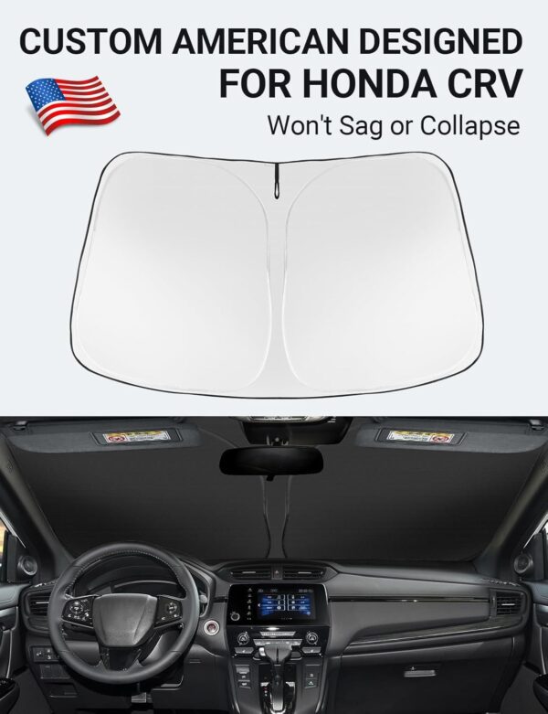 61Psb1WrdL._AC_SL1500_.jpg Proadsy 2025 Upgrade Windshield Sun Shade Custom Fit 2017-2022 Honda CRV Sunshade 4-Layer Foldable Front Sunshade Protector Sun Visor Blocks UV Rays Keep Car Cooler Accessories