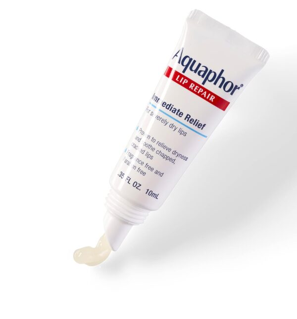 61-9Y-jSJcL._SL1500_.jpg Aquaphor Lip Repair Ointment, Moisturizing Lip Balm Pack, Relieves Dryness, 0.35 Tube, Pack of 2