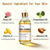 Pjordo Vitamin E Rose Oil & Gua Sha Massage Tools Set, Gua Sha Oil for Face & Body, Organic Vitamin E Oil for Moisturizing and Hydrating, Anti Aging, Self Skin Care Gifts for Her Women