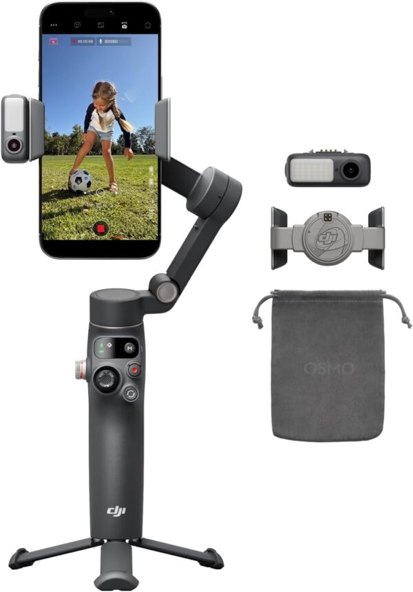 612zsTP6aOL._AC_SL1500_.jpg DJI Osmo Mobile 8 Advanced Tracking Combo Gimbal Stabilizer for Phone, AI Native Tracking with Audio & Lighting, 360° Pan Rotation, Built-in Extension Rod&Tripod, 10h Battery