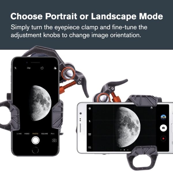 Celestron 81055 NexYZ 3-Axis Universal Smartphone Adapter, Patented Design - Works with Telescopes, Spotting Scopes, Binoculars, Monoculars and Microscopes, Black