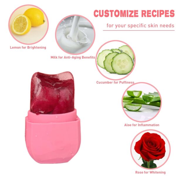 Ice Roller and Gua Sha Set for Face, Eyes and Neck - Skin Care Beauty Tools to Brighten Skin and Enhance Natural Glow (Pink)