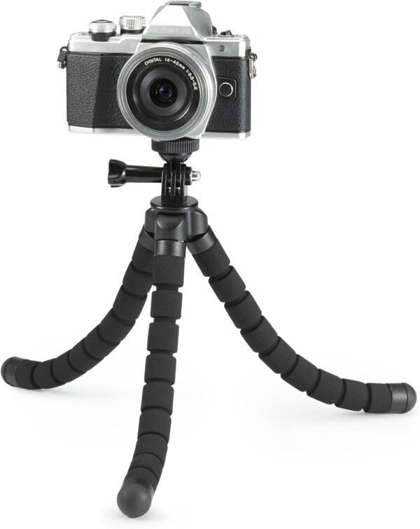 614A1rb2tCL._AC_SL1500_.jpg Amazon Basics Portable and Flexible Tripod 25cm/10inch with Wireless Remote and Phone Holder, Black