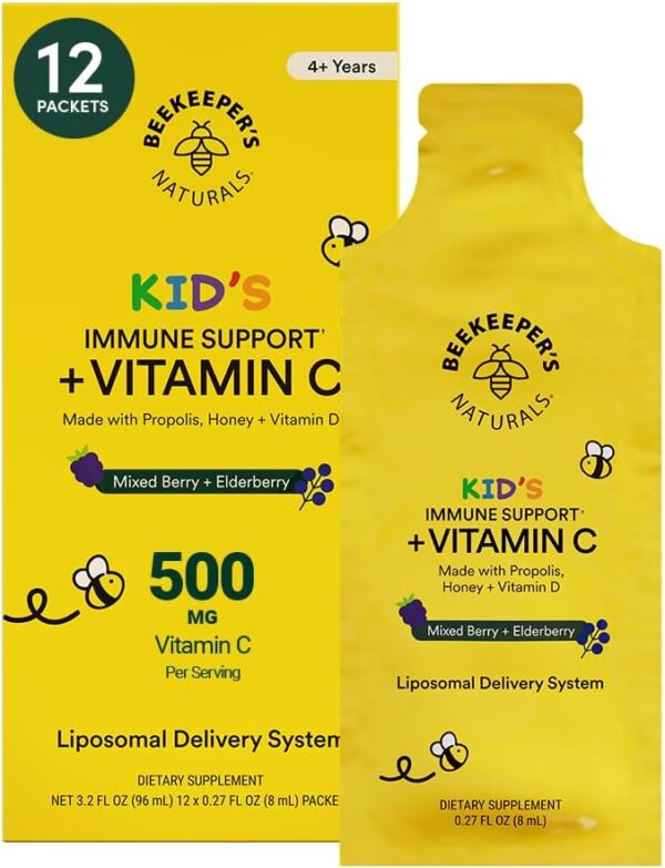 Beekeepers Naturals Kids Propolis + Vit C Liposomal 12ct, 12 CT