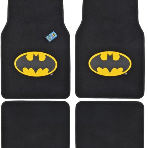 615H9Cy7WL._AC_SL1000_.jpg BDK WBMT-1301 Batman Carpet Car Floor Mats Black & Yellow Logo - 4 Pieces, Rubber Backing, Front & Rear Full Set