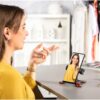 Hama Phone Tripod (Mini tripod with phone holder selfies, rotatable tiltable, landscape and portrait mode, travel tripod, fits smartphones with a width of 5.8 to 8.5 cm, 1/4-inch screw)