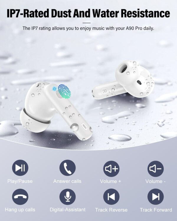 61712FVbGSL._AC_SL1500_.jpg Wireless Earbuds, Bluetooth 5.4 Headphones Bass Stereo, Ear Buds with Noise Cancelling Mic, LED Display in Ear Earphones Clear Calls, IP7 Waterproof Bluetooth Earbuds for Phones/Sports/Laptop, White